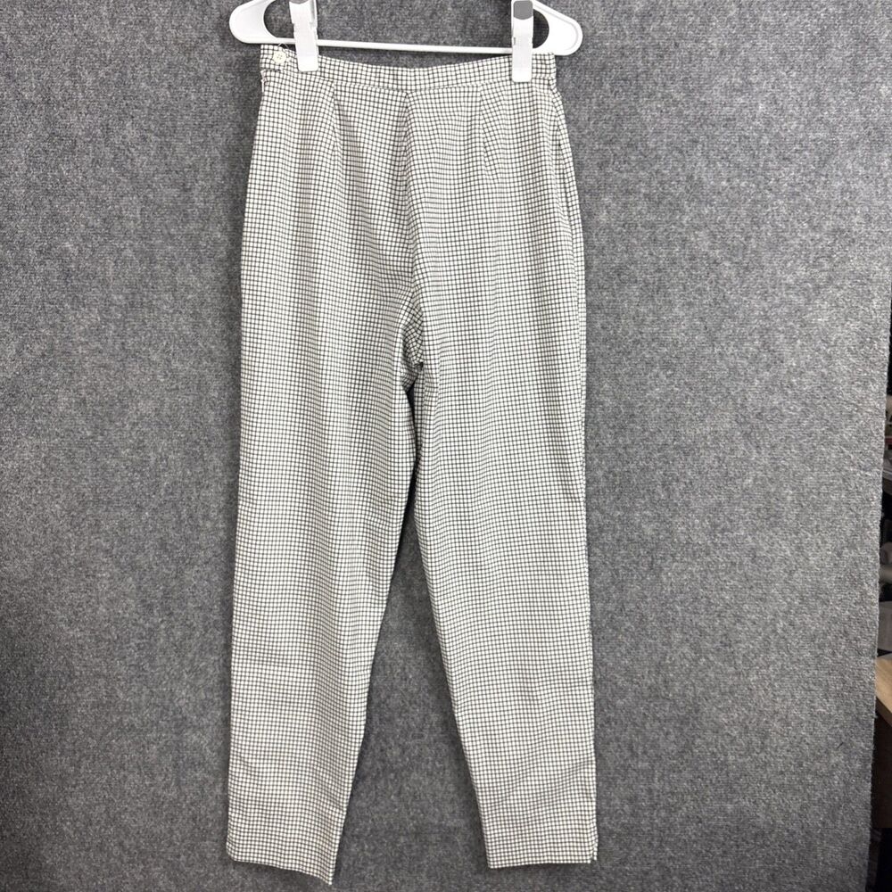 Compagnie Internationale Express Pants Womens Size 11/12 White Black Check Vtg